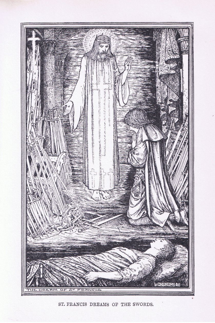 Pyhä Franciscus haaveilee miekoista, 1912 tekijältä Henry Justice Ford