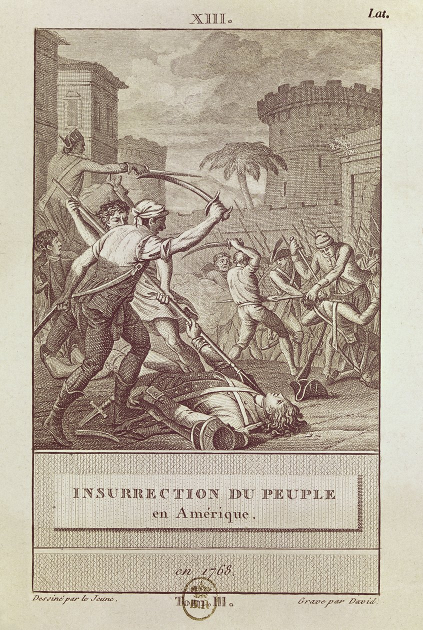 Amerikan kansan kapina vuonna 1768, kaivertanut David tekijältä Henry Le Jeune