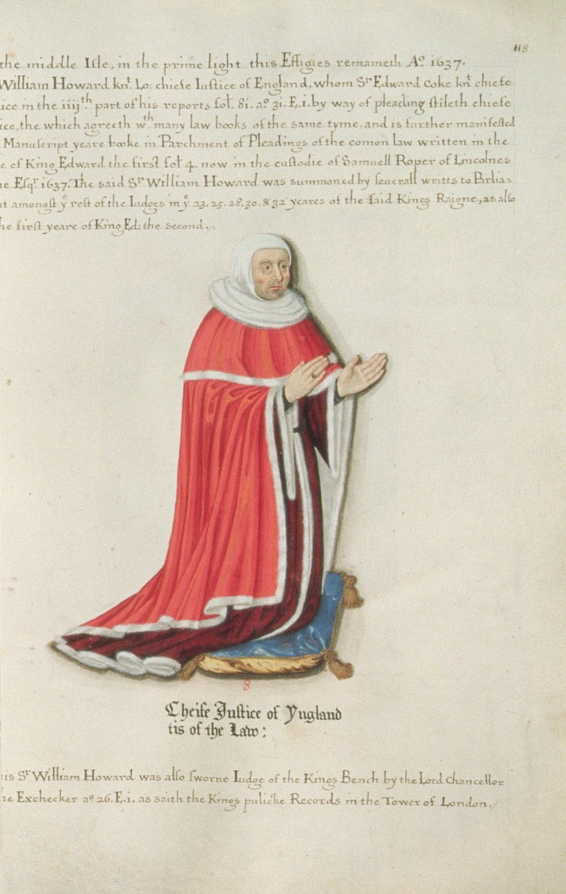 Sir William Howard (k. 1308) (mustetta ja kultalehtiä perunakalvolla) tekijältä Henry Lilly