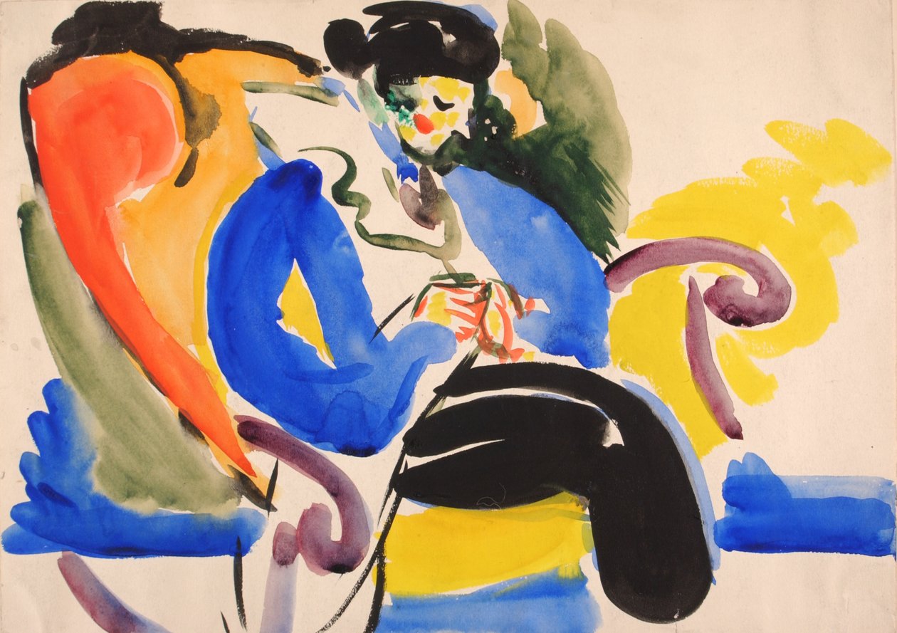 Kalligrafinen #2 nainen tuolilla, 1914-1918. tekijältä Henry Lyman Saÿen
