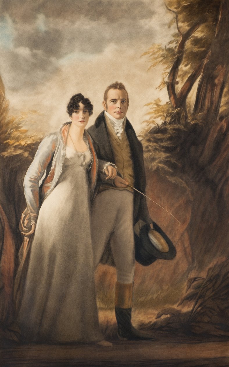 El senyor i la senyora Campbell de Kailzie (mezzotint) finlandès tekijältä Henry Macbeth Raeburn