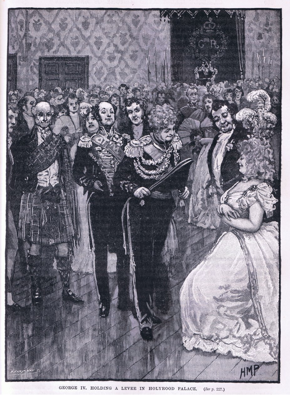 George IV pitelee patoa Holyrood Palacessa 1822 tekijältä Henry Marriott Paget