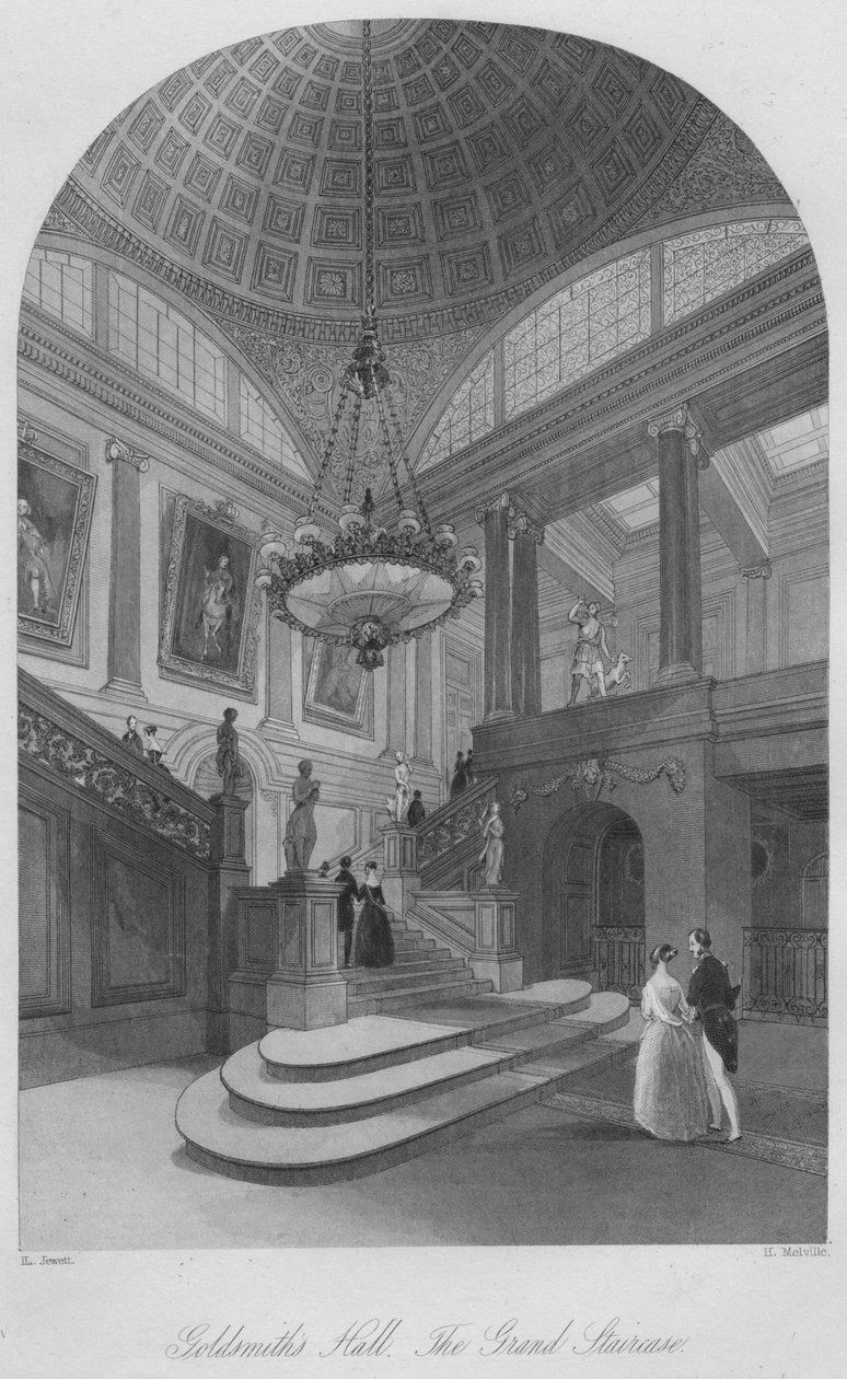 Kultaseppien sali. Grand Staircase, 1841 tekijältä Henry Melville