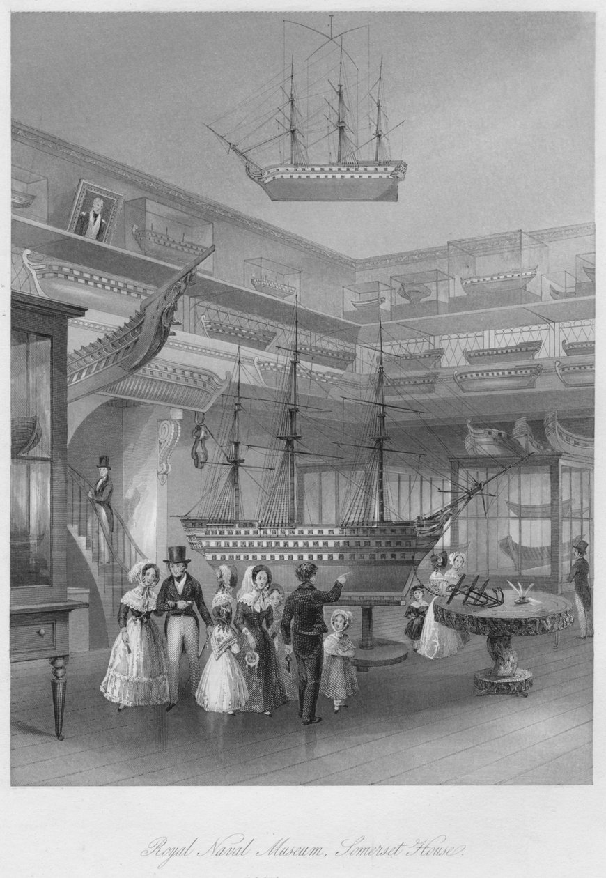 Royal Naval Museum, Somerset House, n. 1841 tekijältä Henry Melville
