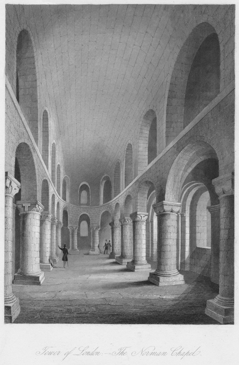 Lontoon Tower. - Norman kappeli, n. 1841 tekijältä Henry Melville