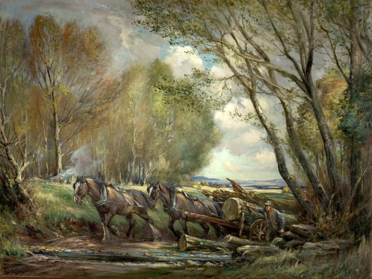 Puutavaran kuljetus, Stirlingshire, Skotlanti tekijältä Henry Morley