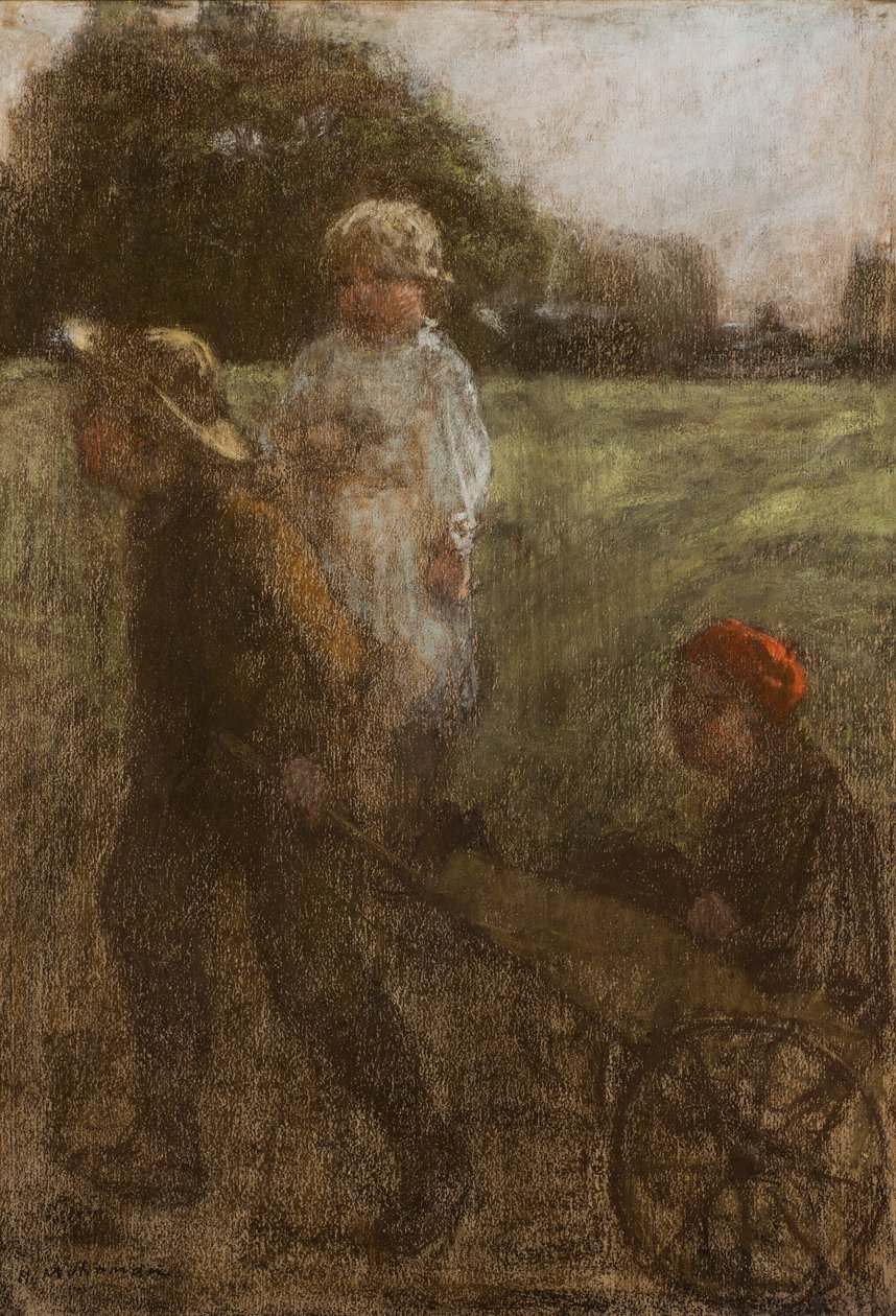 Lapset Barrown kanssa (pastelli) tekijältä Henry Muhrmann