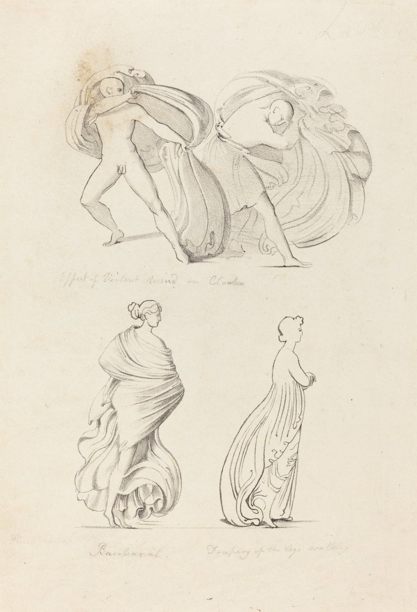 Verhot, kolme hahmoa, Bacchante ja kaksi luonnosta tekijältä Henry Noel Humphreys after John Flaxman