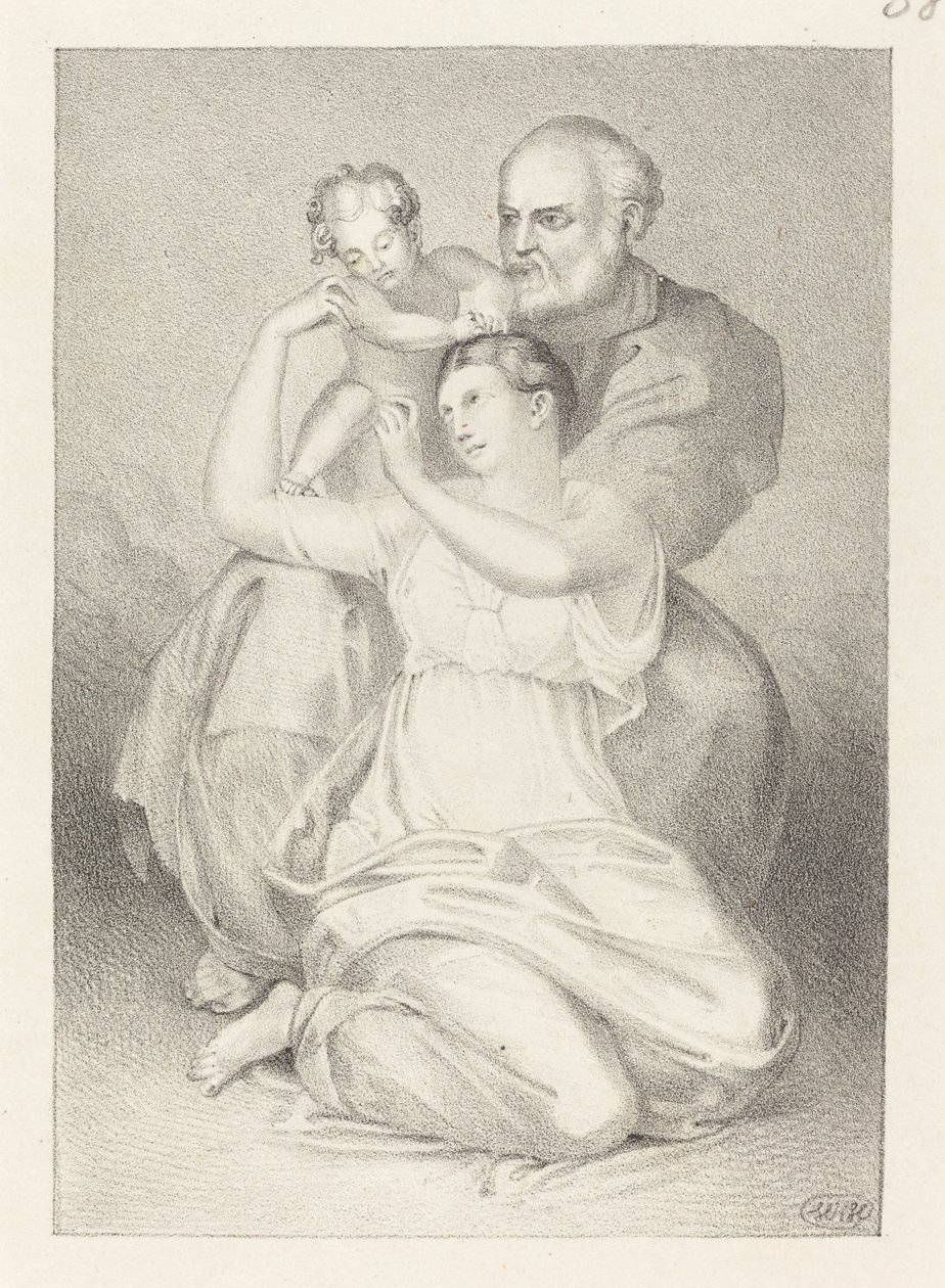 Pyhä perhe, Michelangelolta tekijältä Henry Noel Humphreys after John Flaxman