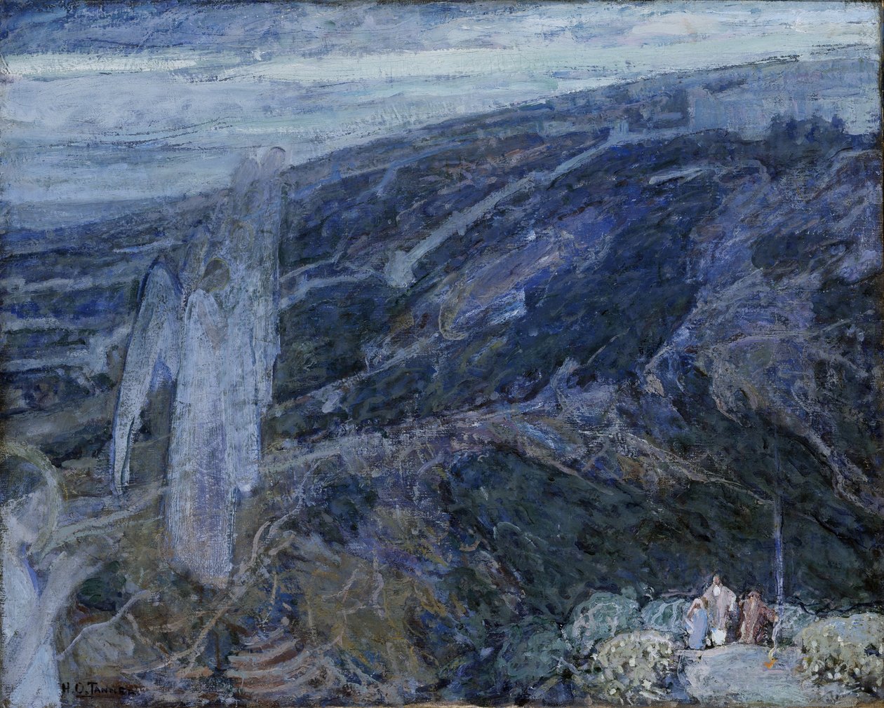 Enkelit ilmestyvät paimenten eteen tekijältä Henry Ossawa Tanner