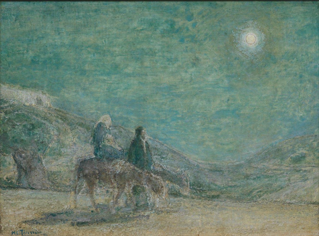 Pako Egyptiin, noin 1916 (öljy puupaneelille) tekijältä Henry Ossawa Tanner