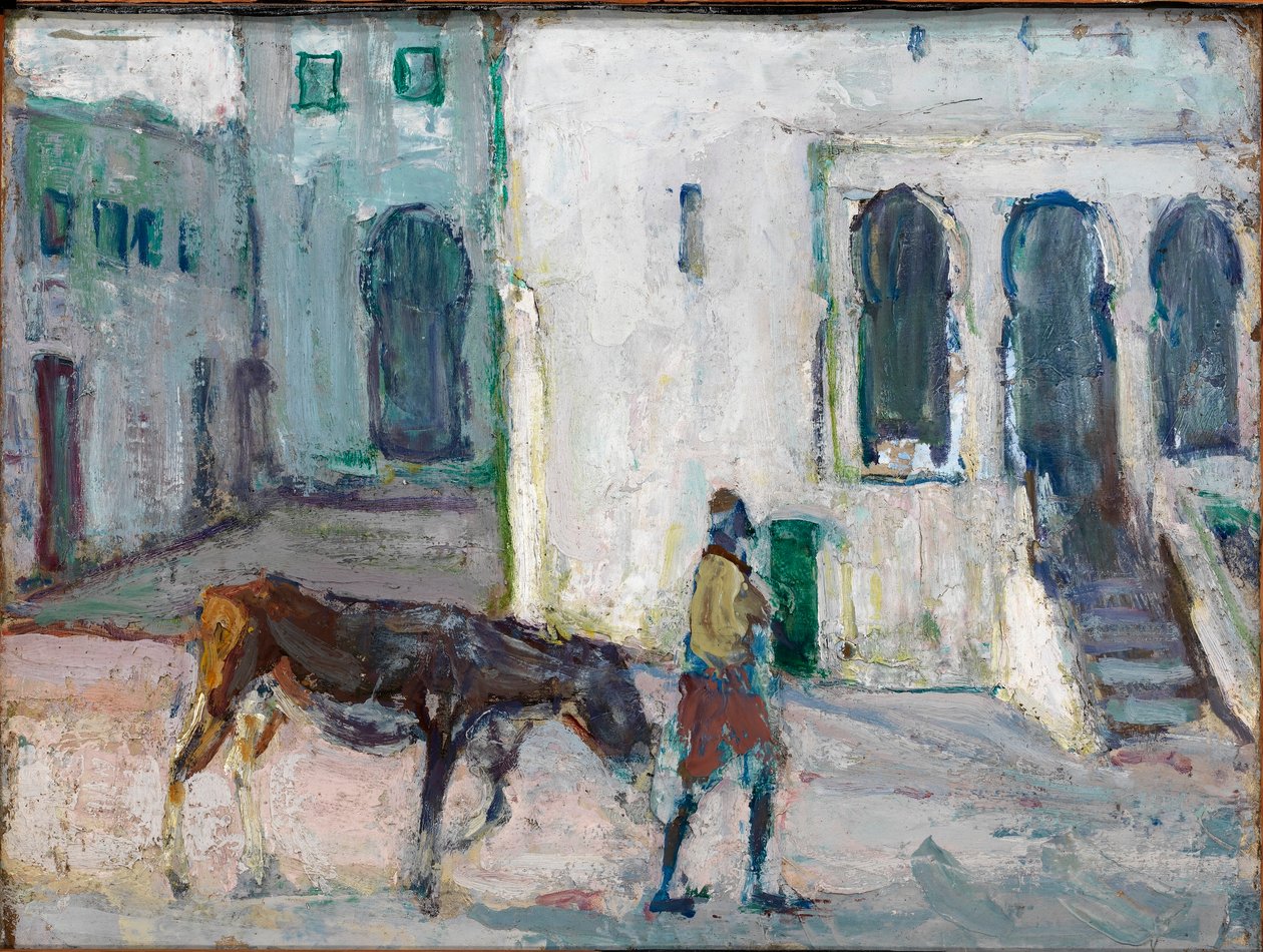 Katukohtaus, Tanger (mies johtaa vasikkaa) tekijältä Henry Ossawa Tanner