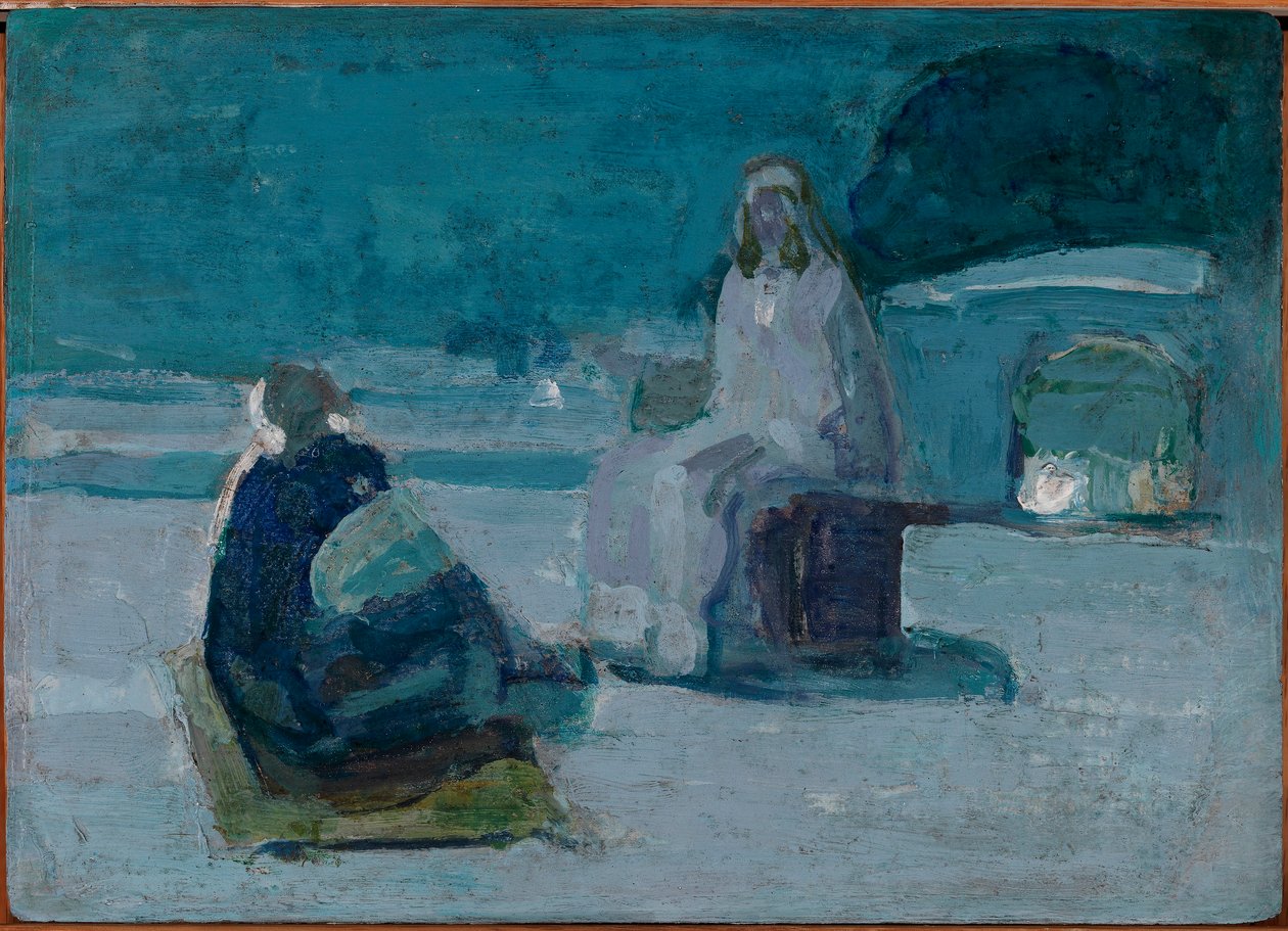 Tutkimus Kristuksen ja Nikodeemuksen tapaamisesta katolla tekijältä Henry Ossawa Tanner