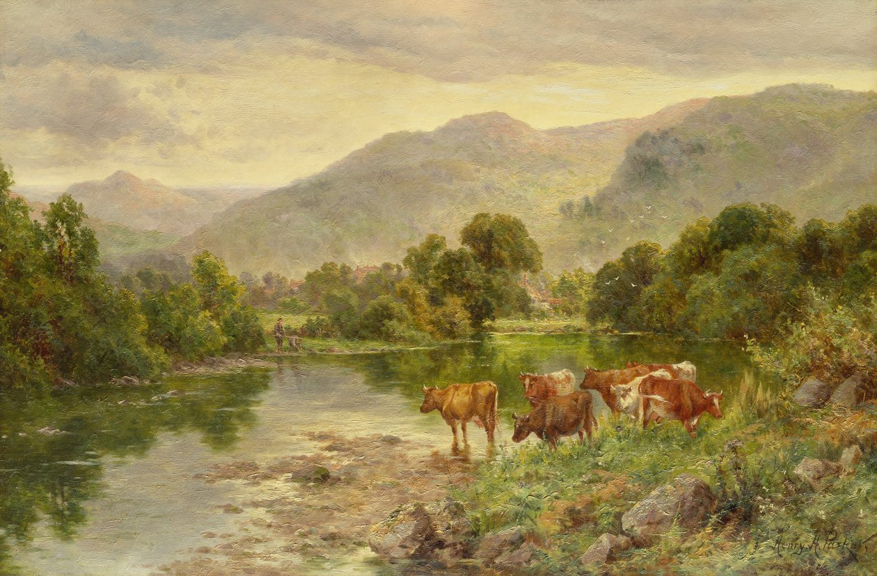Church Pool, Bettws-y-coed (öljy) tekijältä Henry Parker