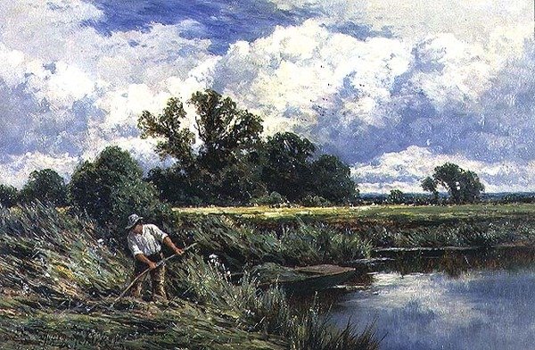 Lea-joki lähellä Broxbournea Hertfordshiressä tekijältä Henry Parker