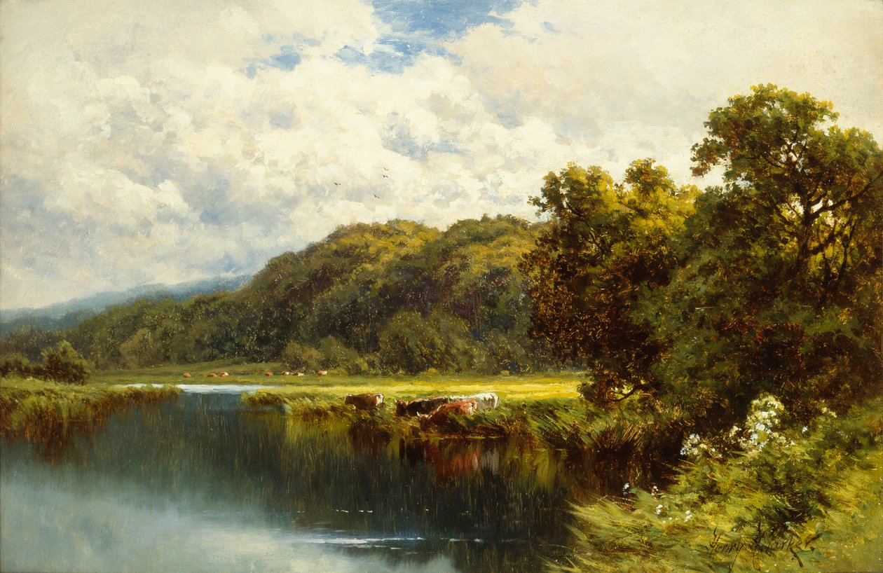 Thames Pangbournessa (öljy kankaalle) tekijältä Henry Parker