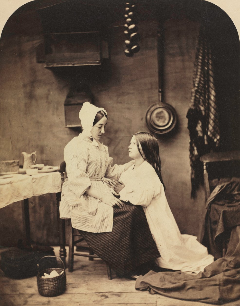 Hän juoksee kotiin ja kertoo äidilleen kaiken siitä, 1858. tekijältä Henry Peach Robinson