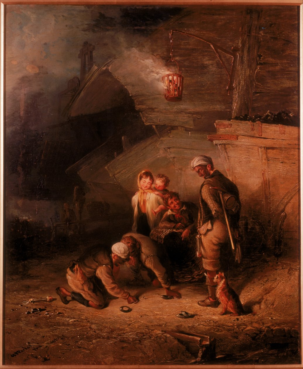 Pitmen Playing Quoits (öljy kankaalle) tekijältä Henry Perlee Parker