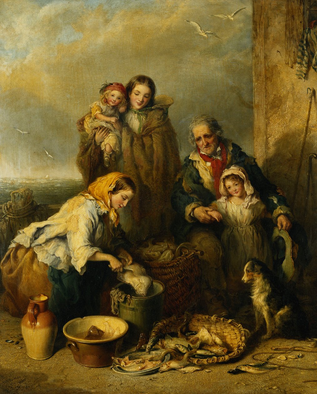 Kalastajan perhe, 1861 tekijältä Henry Perlee Parker