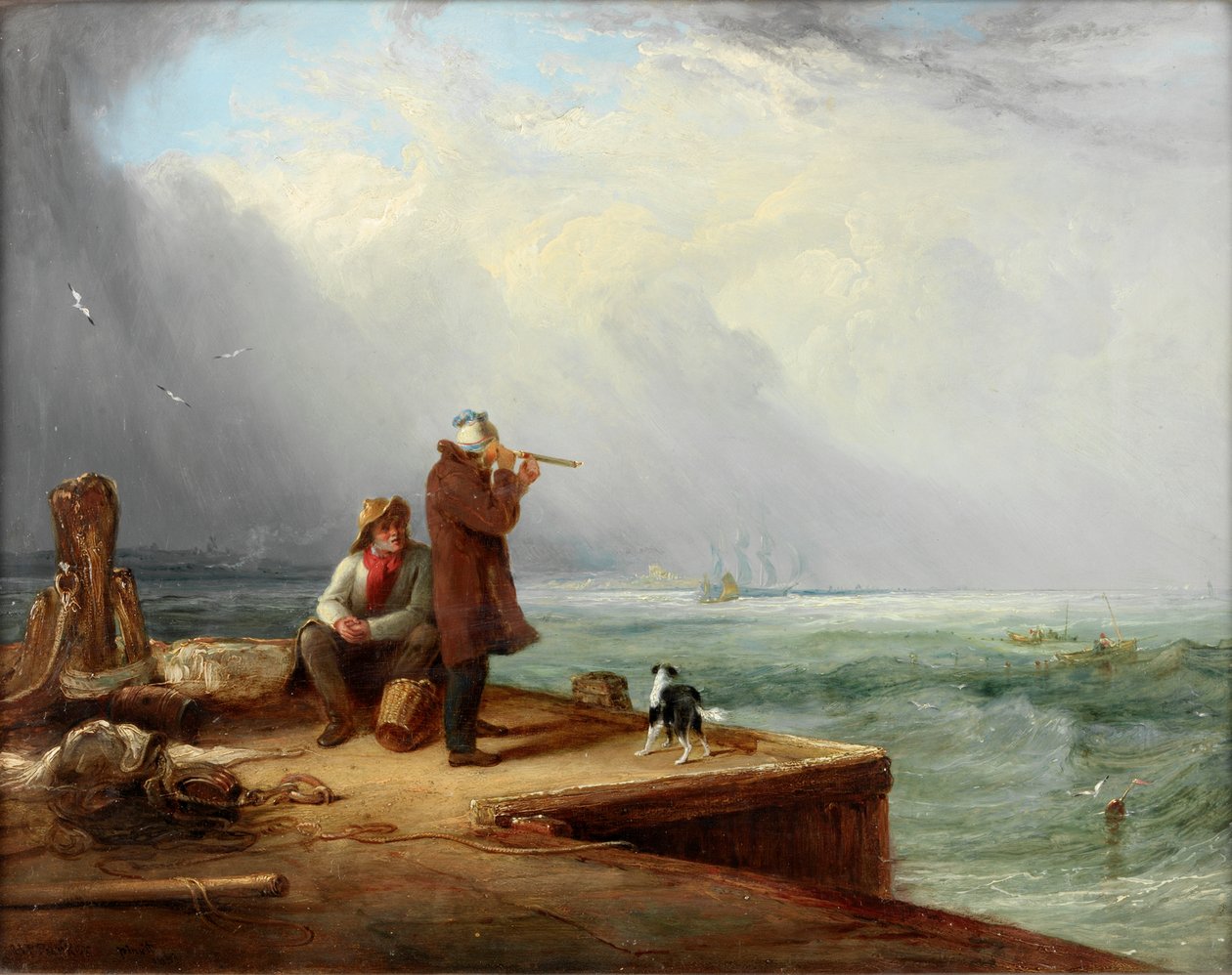 The Look Out, Shieldsin satama, 1831 tekijältä Henry Perlee Parker