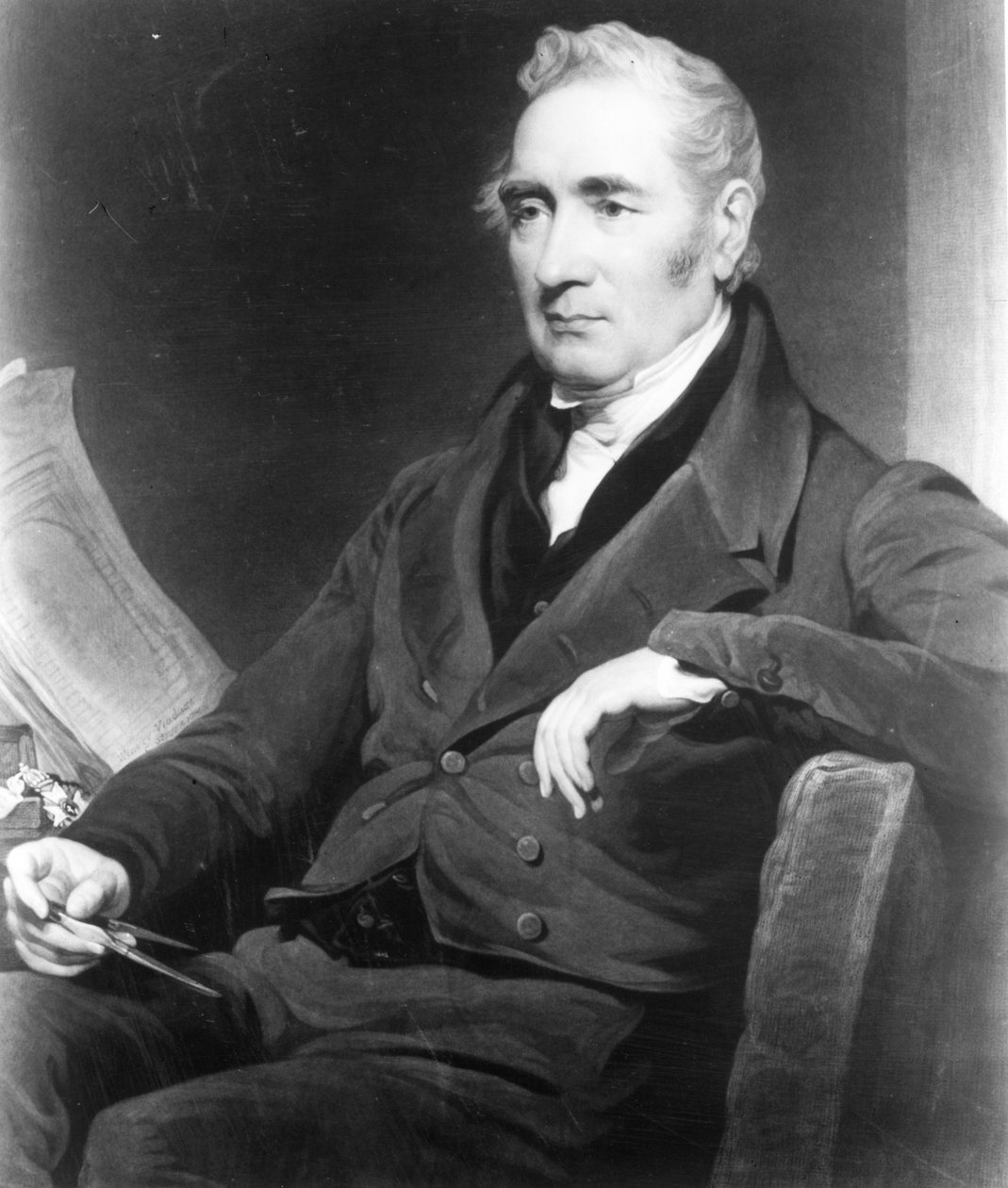 George Stephenson, kaiverrus Charles Turner, 1838 (mezzotint) tekijältä Henry Perronet Briggs