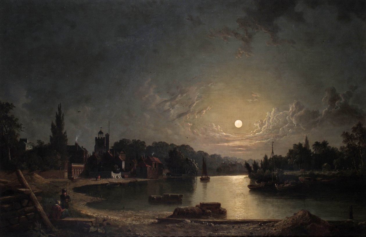 Moonlightin Twickenham, 1835 tekijältä Henry Pether