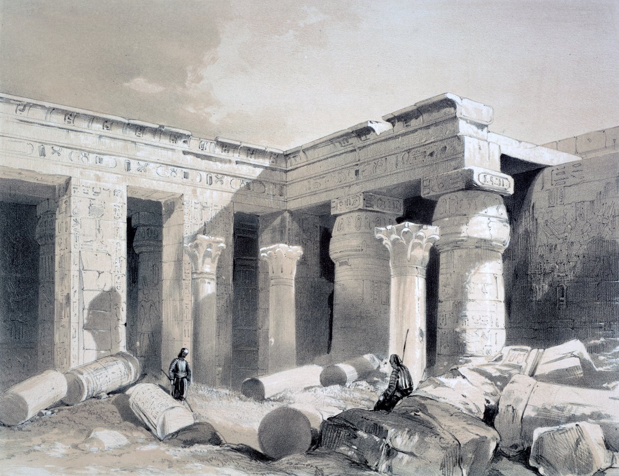 Medinet Abou, Thebes, Egypti, 1800-luku tekijältä Henry Pilleau