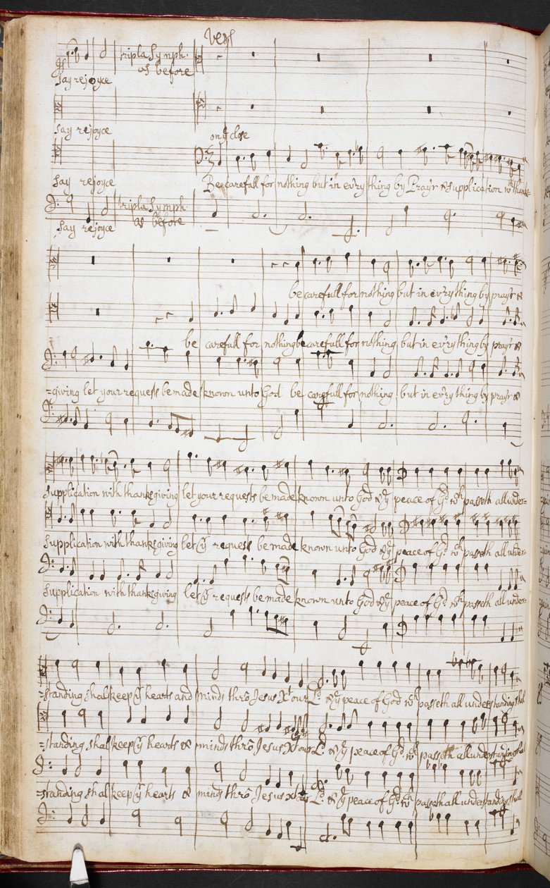 Partitura autógrafa de Purcell de 