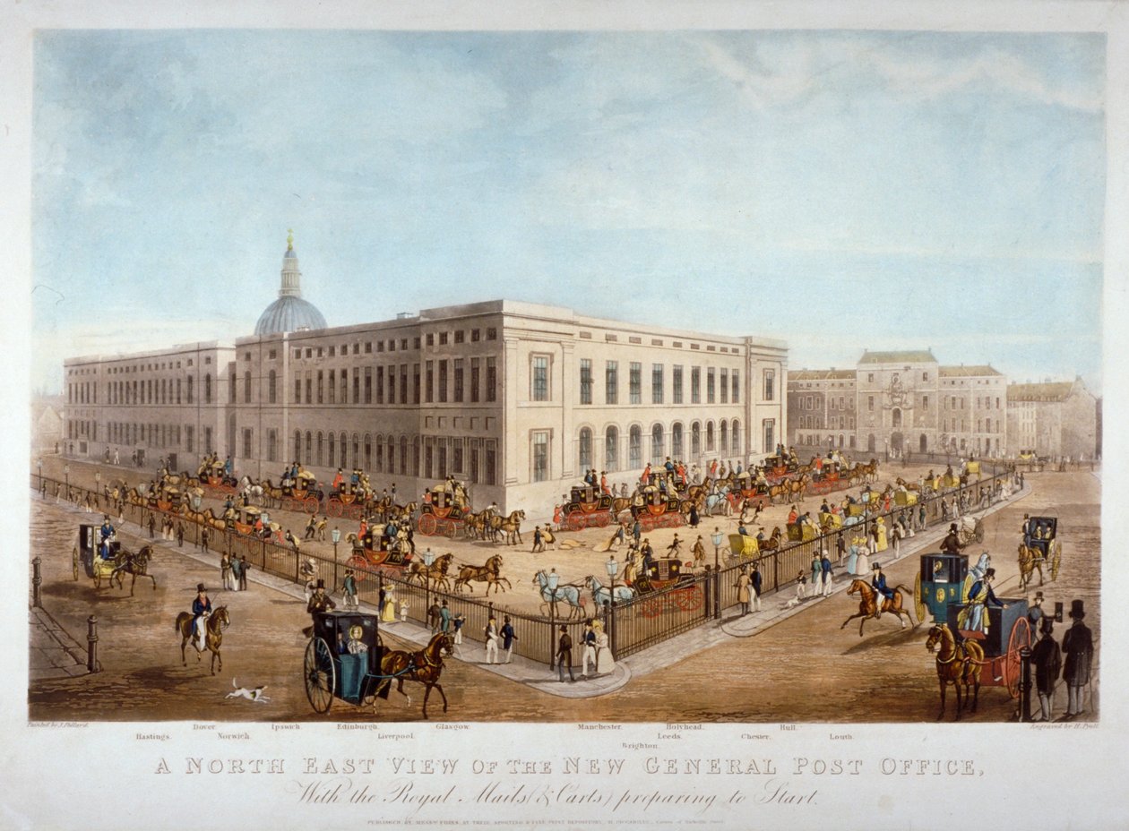 Uusi pääposti, City of London, n. 1830 tekijältä Henry Pyall