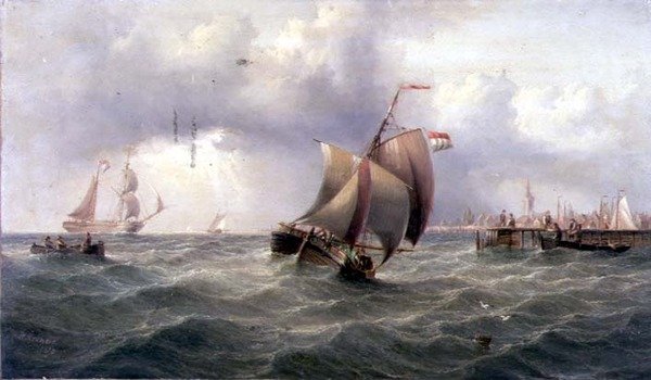 Hollantilainen vaaleanpunainen laiturilta tekijältä Henry Redmore