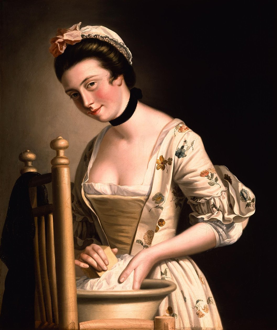 Nainen tekee pyykkiä tekijältä Henry Robert Morland