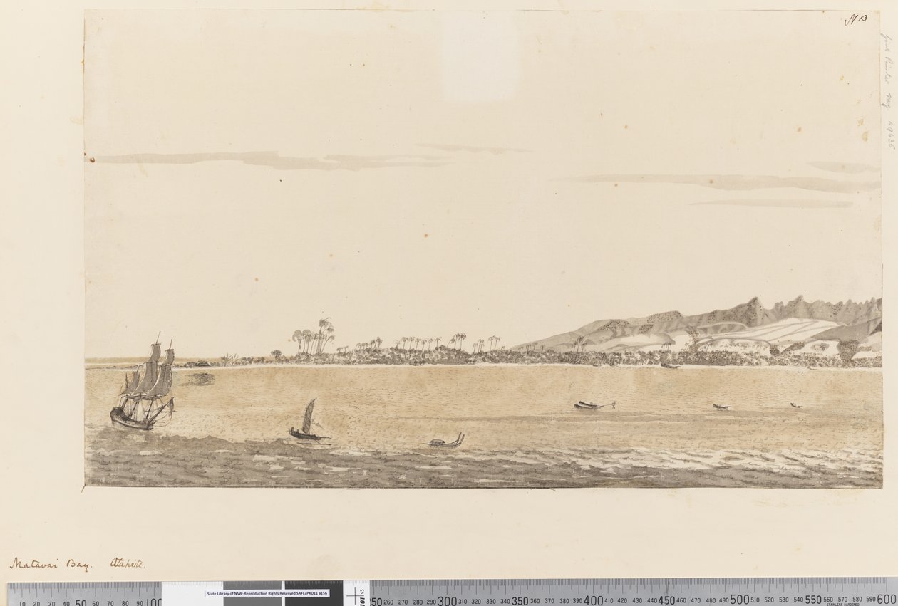 Sivu 13 Matavai Bay, Otaheite, 1768-75 (wc) tekijältä Henry Roberts