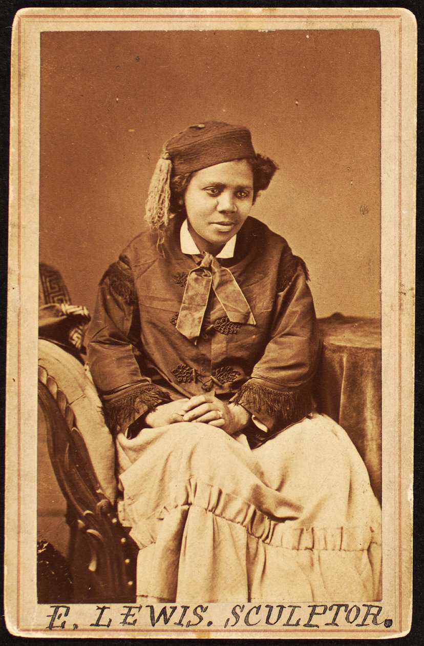 Edmonia Lewisin vierailukortti, n. 1870 tekijältä Henry Rocher