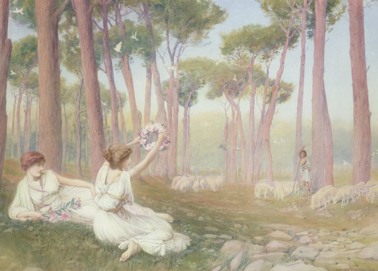 Aphrodite uhraa Heleniä Pariisiin, 1905 tekijältä Henry Ryland