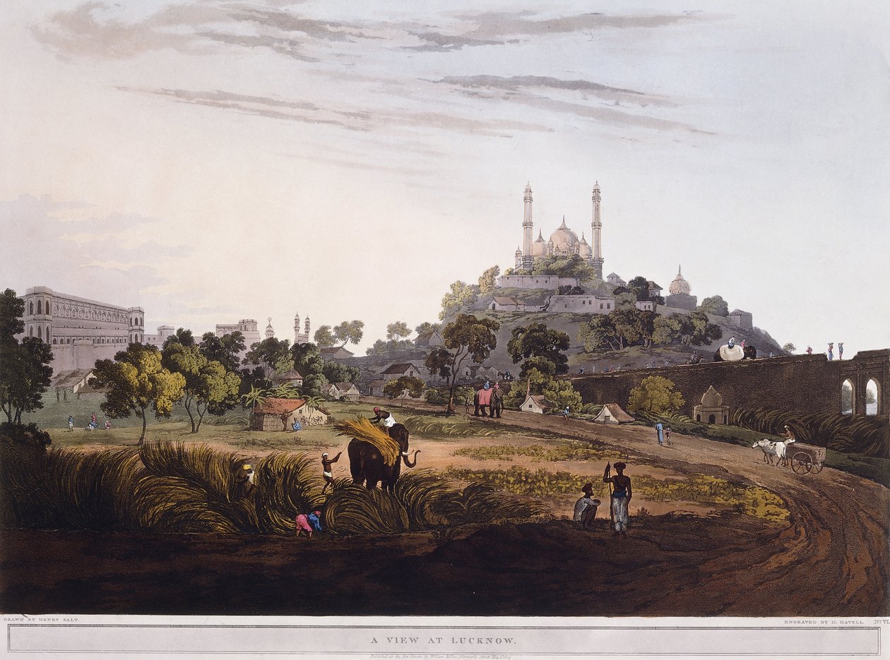 Näkymä Lucknowissa, 1824 tekijältä Henry Salt