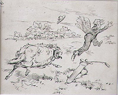 The Disturbed Golfer, kuvitus Graphic-lehdestä, pubi. noin 1870 (litho) tekijältä Henry Sandercock
