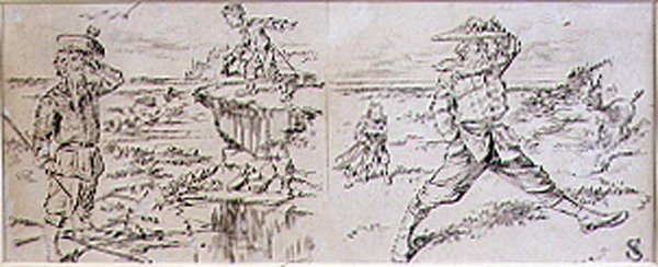 The Impatient Golfer, kuvitus Graphic-lehdestä, pubi. noin 1870 (litho) tekijältä Henry Sandercock