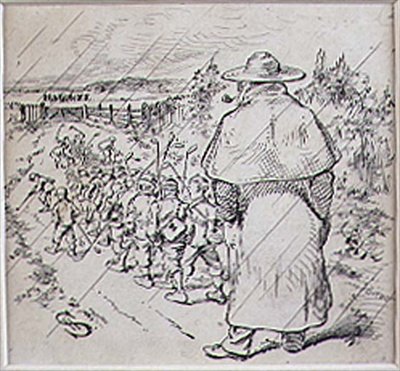 The School Boy Golfers in the Rain, kuvitus Graphic-lehdestä, pubi. noin 1870 (litho) tekijältä Henry Sandercock