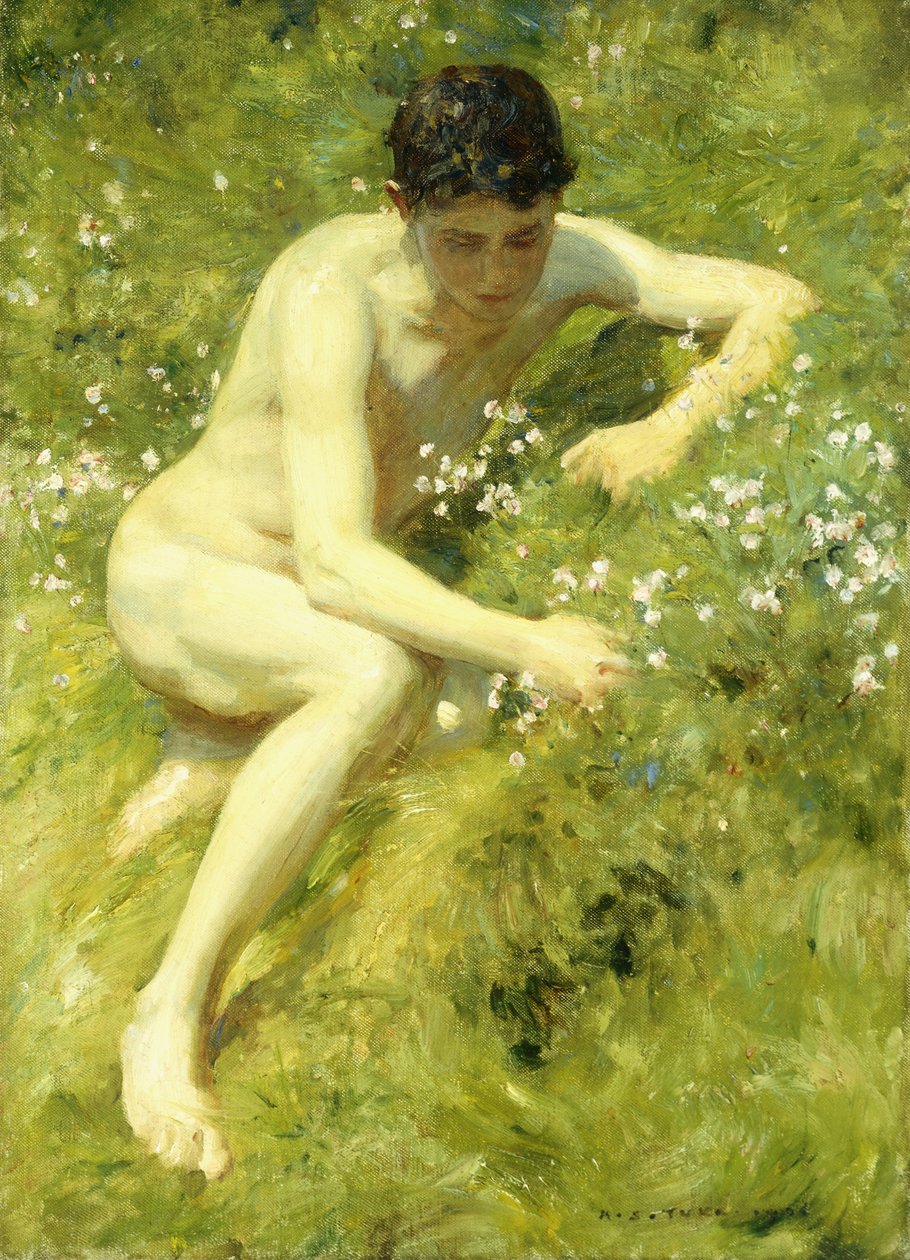 Niityllä, 1906 tekijältä Henry Scott Tuke