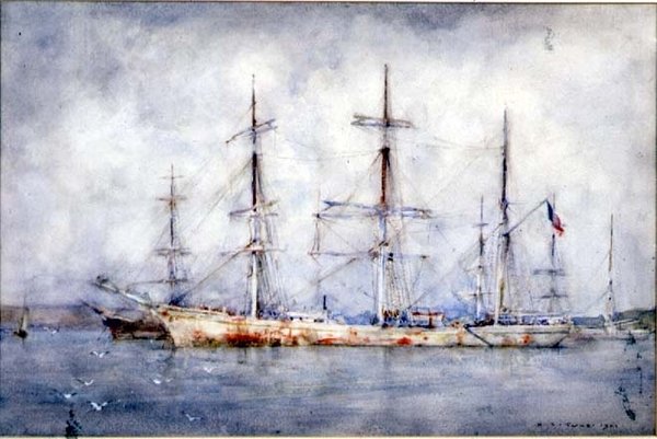 Kuunari Ankkurissa tekijältä Henry Scott Tuke