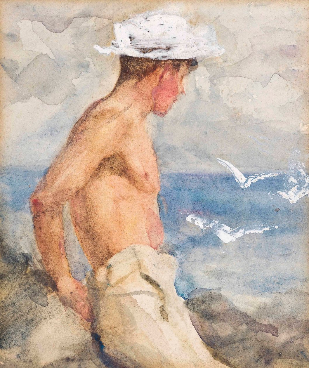 Tutkimus nuoresta miehestä, joka katselee merelle tekijältä Henry Scott Tuke