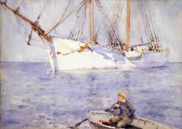 Auringonlaskun vaikutus tekijältä Henry Scott Tuke