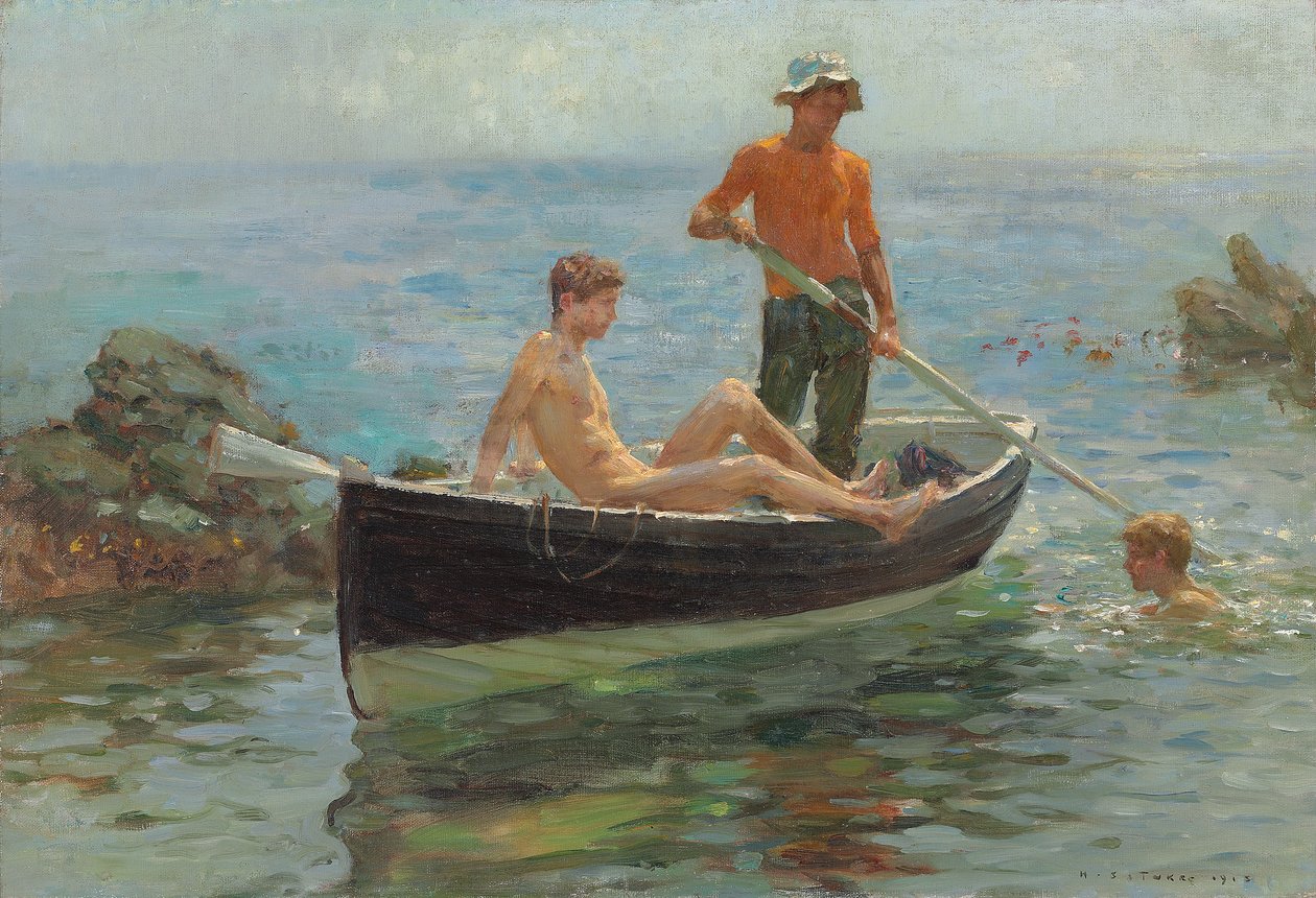 Oranssi paita, 1913 tekijältä Henry Scott Tuke