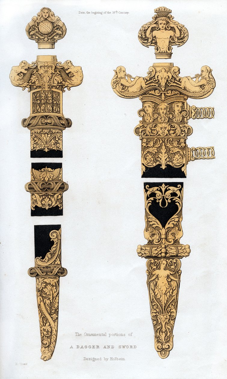 Tikari ja miekka, 1500-luvun alku, 1843. tekijältä Henry Shaw