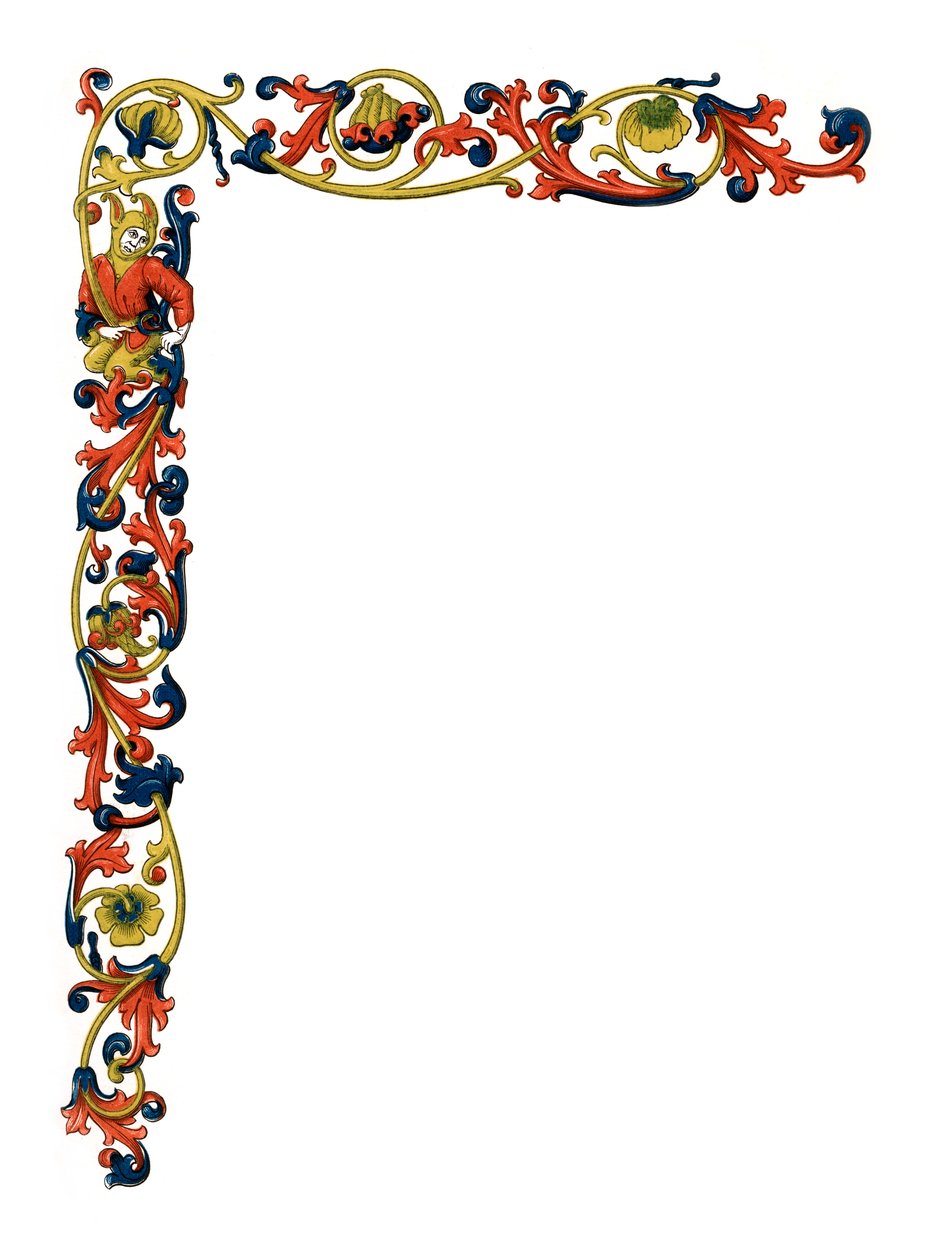 Koristeellinen reunus, 1400-luku, 1843. tekijältä Henry Shaw