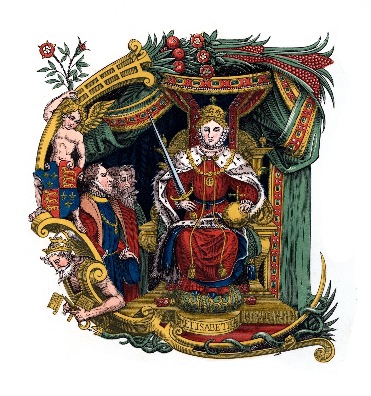 Alkukirjain C, 1563, 1843. tekijältä Henry Shaw