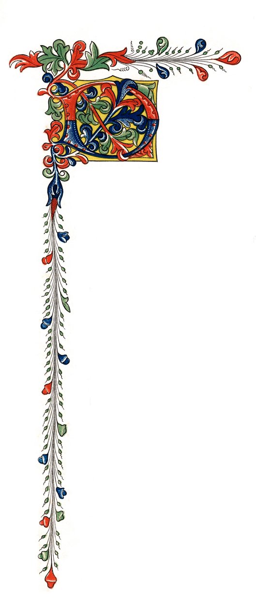 Alkukirjain D, c1445, 1843. tekijältä Henry Shaw