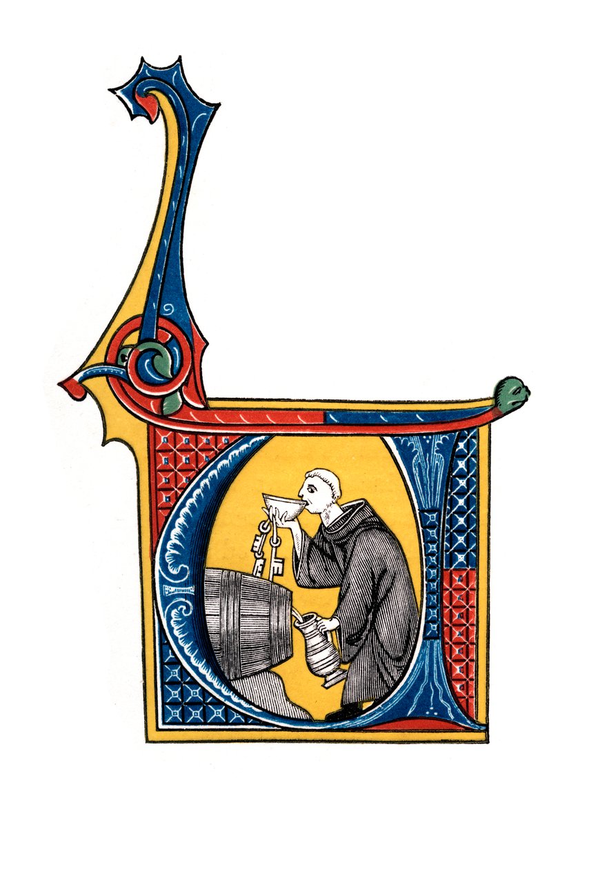 Alkukirjain U, 1300-luvun alku, 1843. tekijältä Henry Shaw