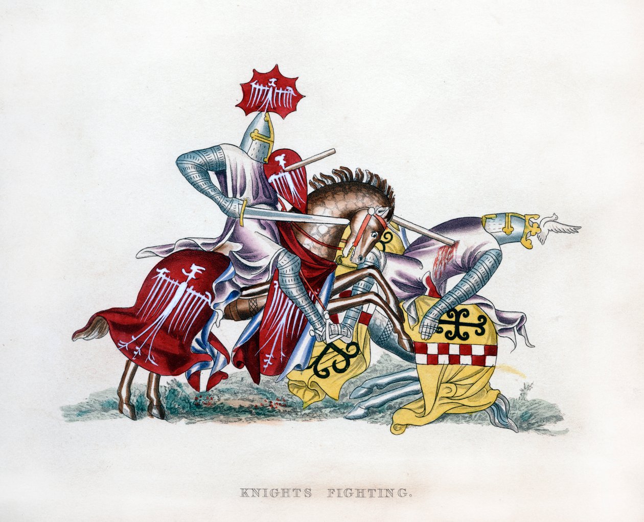 Ritaritaistelut, c1260, 1843. tekijältä Henry Shaw