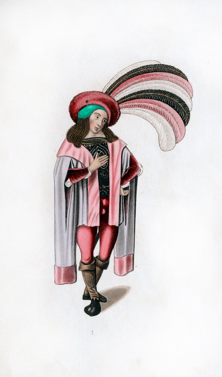 Miesten mekko, c1480, 1843. tekijältä Henry Shaw